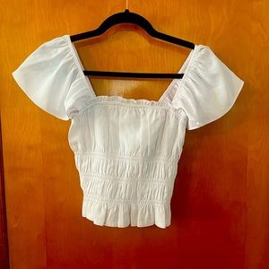 NWT White Cropped Abercrombie Blouse